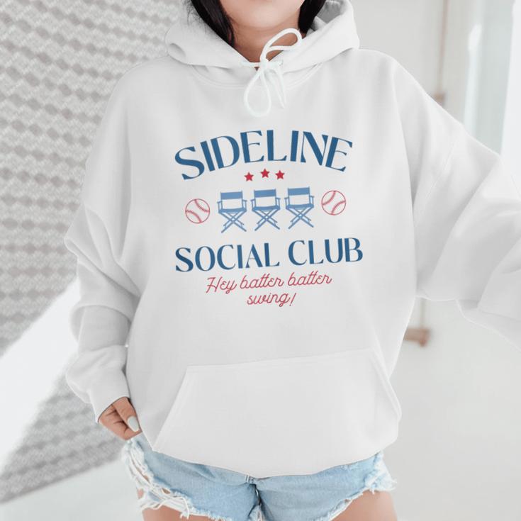 Spring 2025 Swing Batter Baseball Mom Sideline Social Club Wmen Hoodie