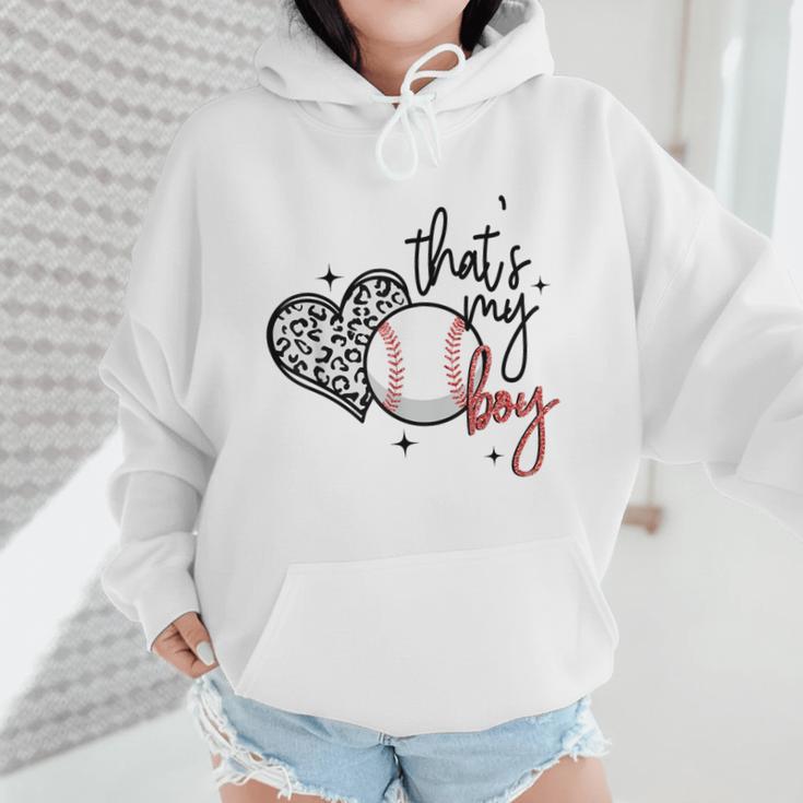 That's My Boy Leopard Heart Baseball Mom Wmen Hoodie That's My Boy Leopard Heart Baseball Mom Wmen Hoodie