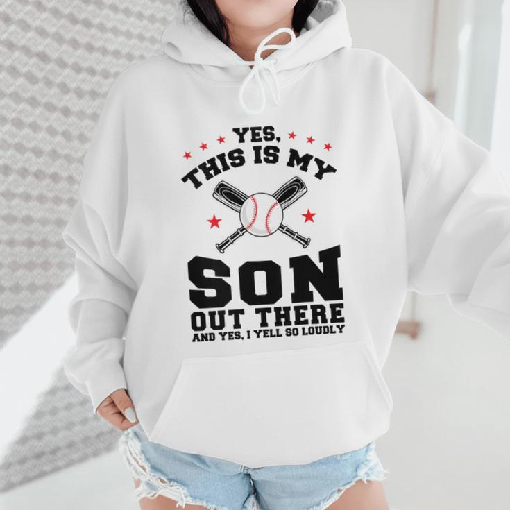 Yes This Is My Son Out There Baseball Mom Wmen Hoodie Yes This Is My Son Out There Baseball Mom Wmen Hoodie