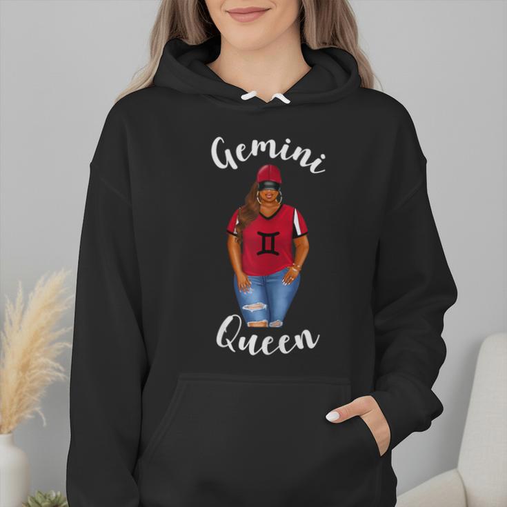 African American Baseball Mom Gemini Queen Zodiac Sign Wmen Hoodie