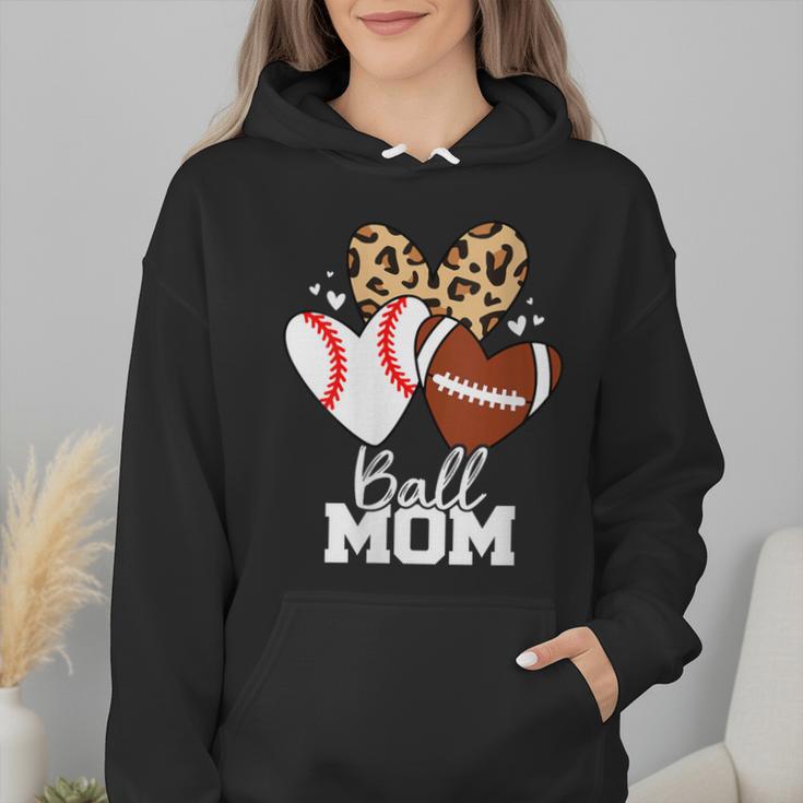 Ball Mom Football Baseball Mom Heart Wmen Hoodie Ball Mom Football Baseball Mom Heart Wmen Hoodie