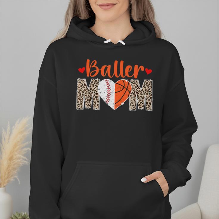Baller Mom Leopard Basketball Baseball Mom Wmen Hoodie Baller Mom Leopard Basketball Baseball Mom Wmen Hoodie
