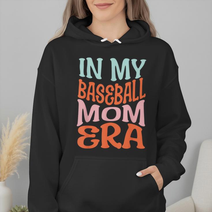 In My Baseball Mom Era Lover Groovy Retro Mother's Day Wmen Hoodie