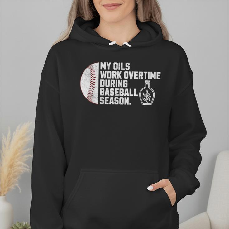 Baseball Mom Essential Oils Meme For Oily Oils Mom Wmen Hoodie