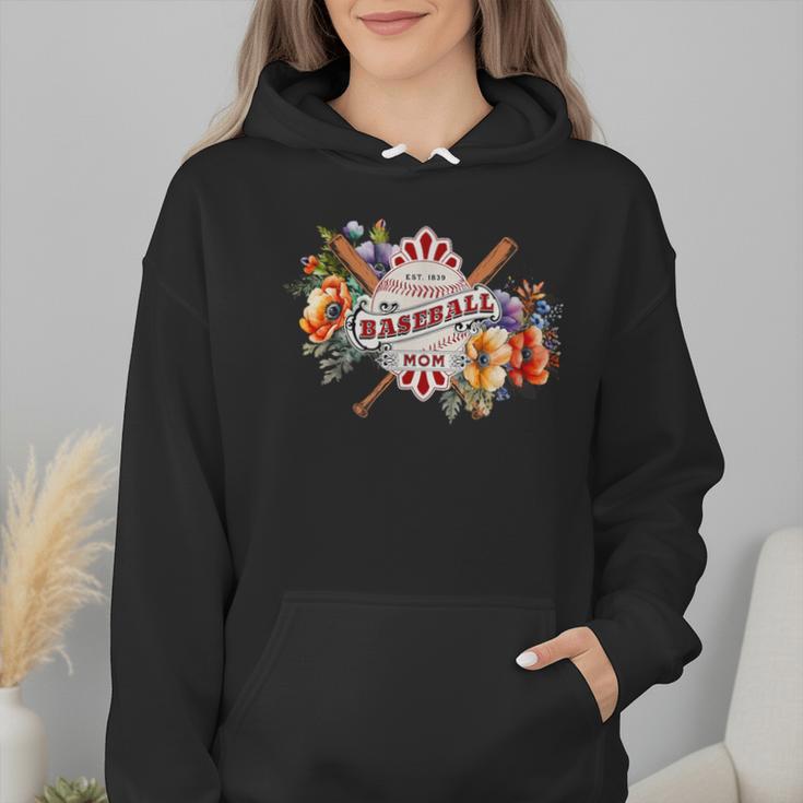 Baseball Mom With Garden Flowers Wmen Hoodie Baseball Mom With Garden Flowers Wmen Hoodie