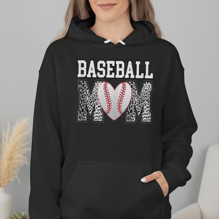 Baseball Mom Heart Sports Mom Wmen Hoodie