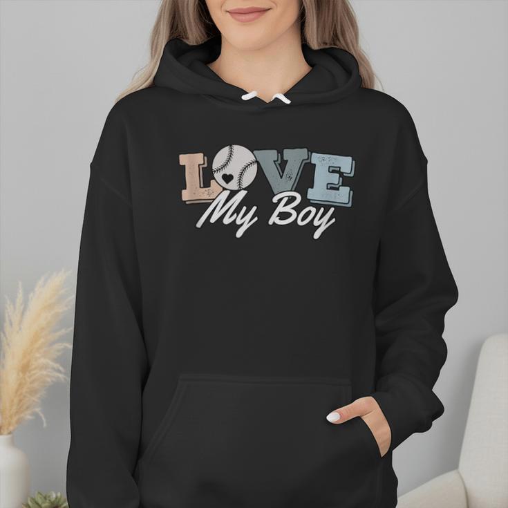 Baseball Mom Love My Boy Retro Casual Letter Print Wmen Hoodie
