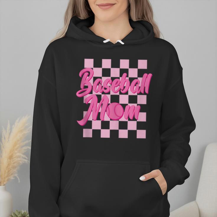 Baseball Mom And Pink Grid Sports Mother Mama Player Wmen Hoodie Baseball Mom And Pink Grid Sports Mother Mama Player Wmen Hoodie