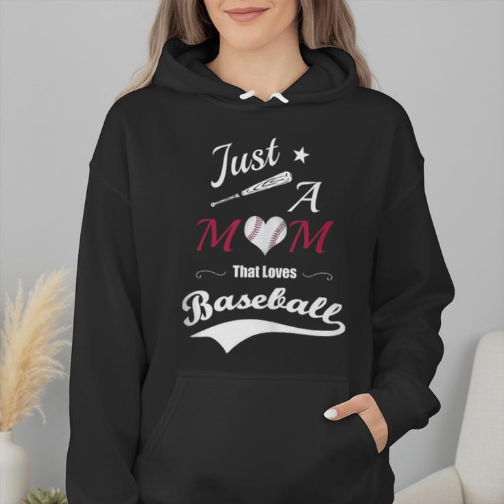 Baseball Mom Sayings Just A Mom That Loves Baseball Wmen Hoodie