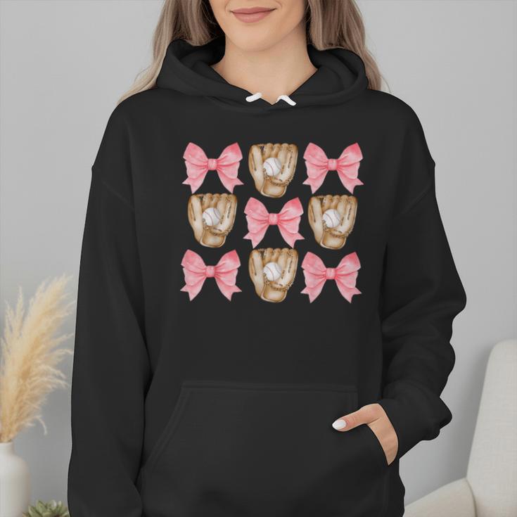 Baseball Mom Sister Tween Teen Girl Girly Pink Bow Preppy Wmen Hoodie