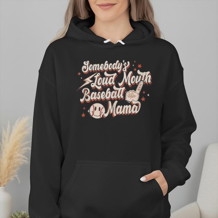 Baseball Mom Somebody's Loud Mouth Baseball Mama Wmen Hoodie