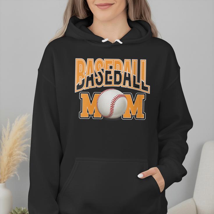 Baseball Mom Sports Orange Wmen Hoodie