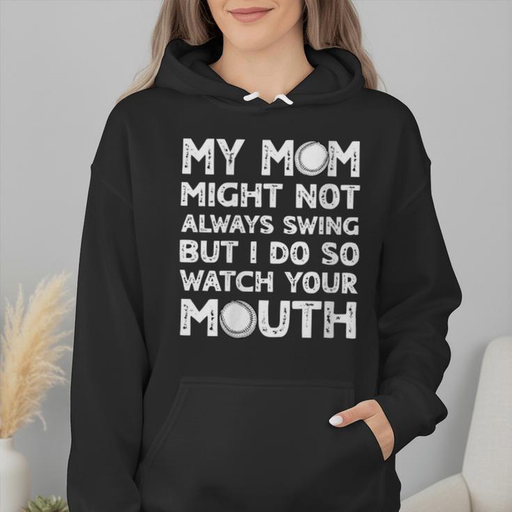 Baseball Mom Swing Watch Mouth Baseball Boy Wmen Hoodie
