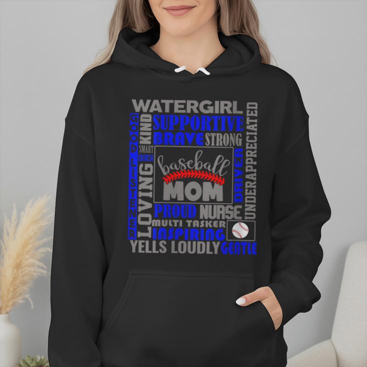 Baseball Mom Traits For Great Mothers Grey And Blue Wmen Hoodie Baseball Mom Traits For Great Mothers Grey And Blue Wmen Hoodie