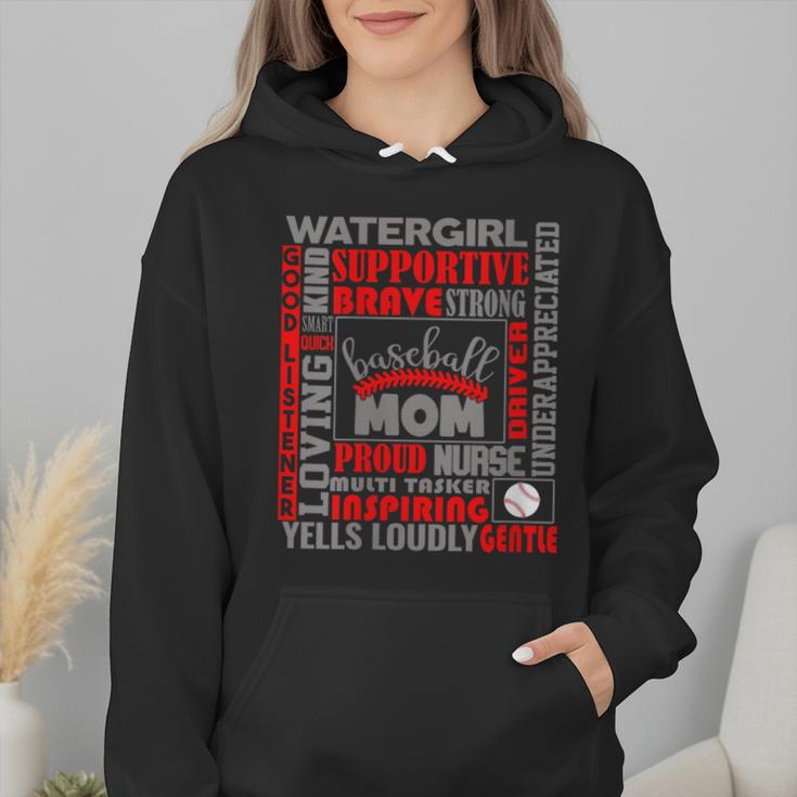 Baseball Mom Traits For Great Mothers Grey And Red Wmen Hoodie