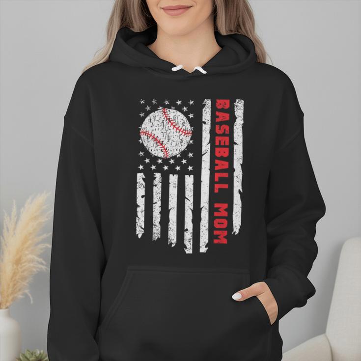 Baseball MOM USA American Flag Patriotic Mama Mother's Day For Women Kids Men Wmen Hoodie