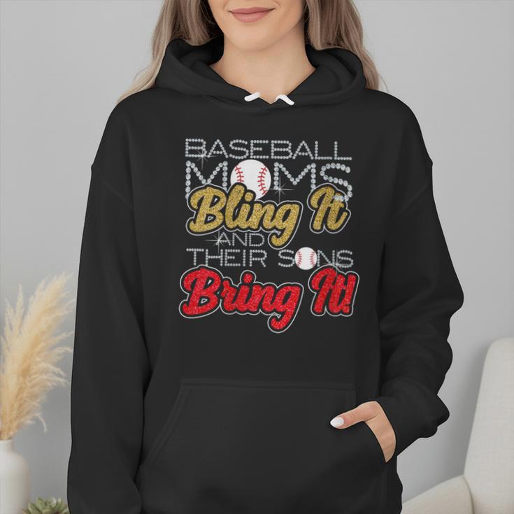 Baseball Moms Bling It & Their Sons Bring It For Women Wmen Hoodie