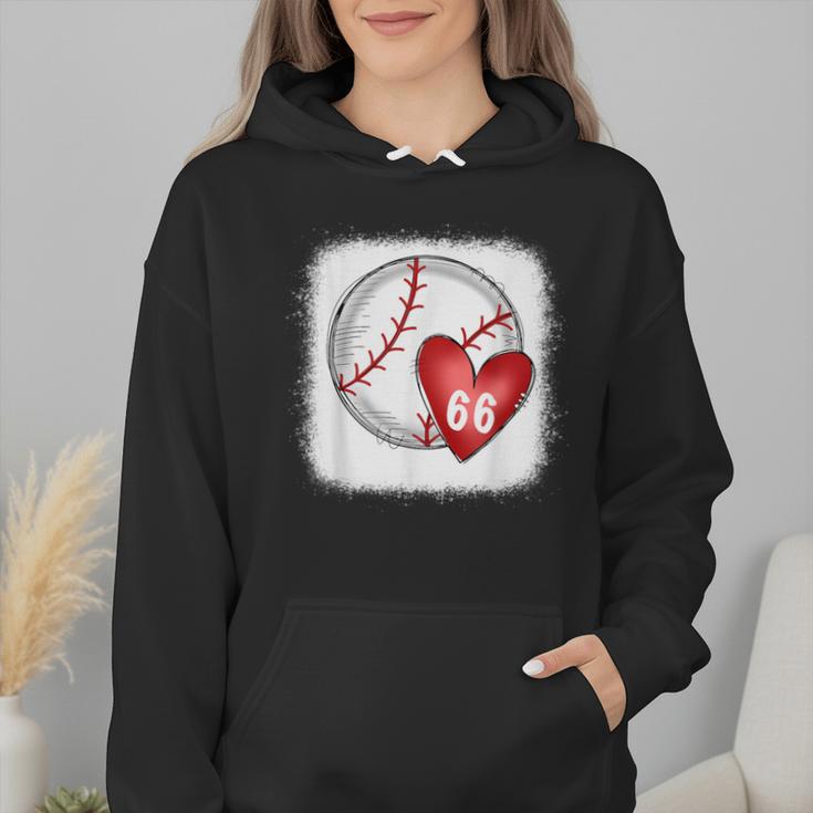 Bleached Custom Baseball Mom Number 66 Heart For Mom Wmen Hoodie Bleached Custom Baseball Mom Number 66 Heart For Mom Wmen Hoodie