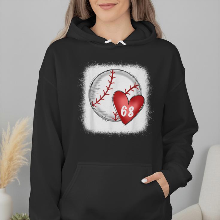 Bleached Custom Baseball Mom Number 68 Heart For Mom Wmen Hoodie Bleached Custom Baseball Mom Number 68 Heart For Mom Wmen Hoodie