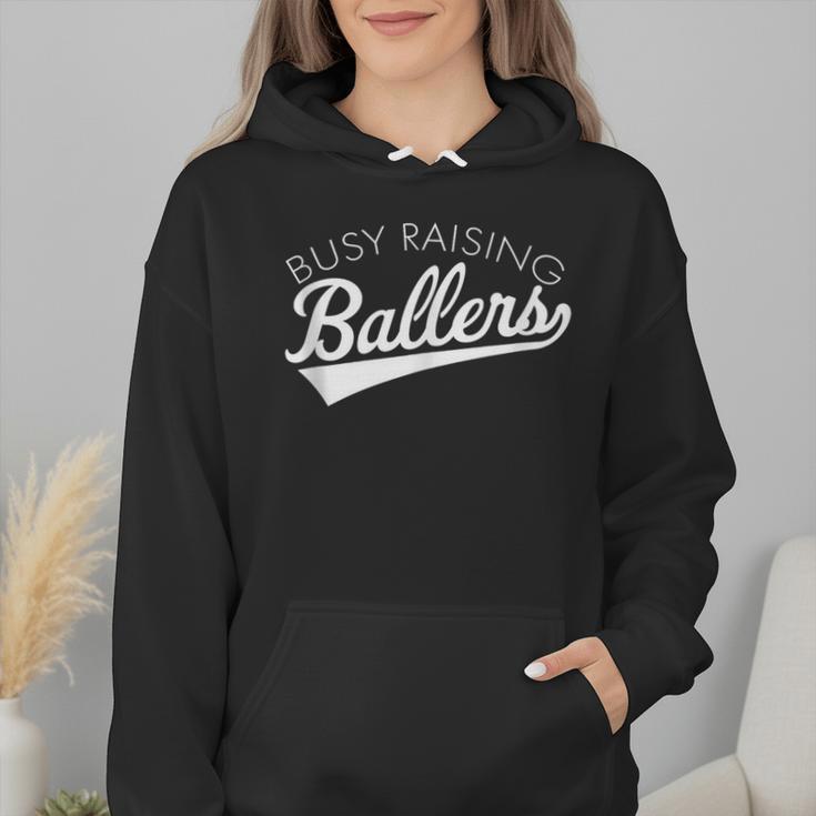 Busy Raising Ballers Baseball Mom & Parent Sports Wmen Hoodie