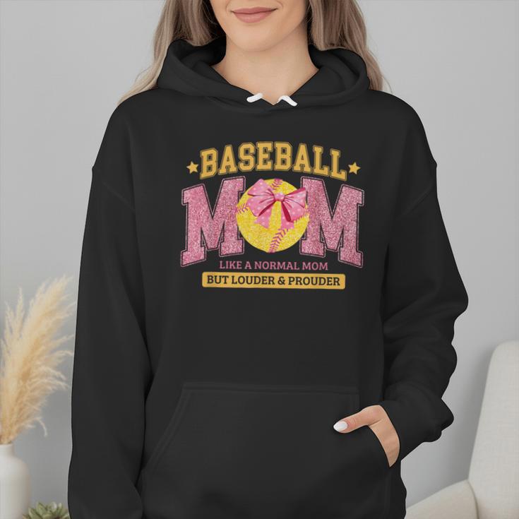 Coquette Baseball Mom Bow Like A Normal Mom But Mother's Day Wmen Hoodie Coquette Baseball Mom Bow Like A Normal Mom But Mother's Day Wmen Hoodie
