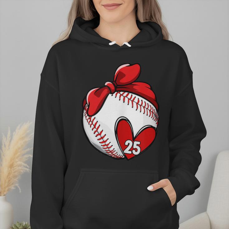 Custom Baseball Mom Number 25 Heart For Mom Mommy Wmen Hoodie