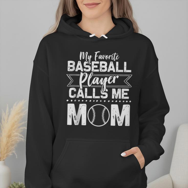 Cute My Favorite Baseball Player Calls Me Mom Baseball Moms Wmen Hoodie Cute My Favorite Baseball Player Calls Me Mom Baseball Moms Wmen Hoodie