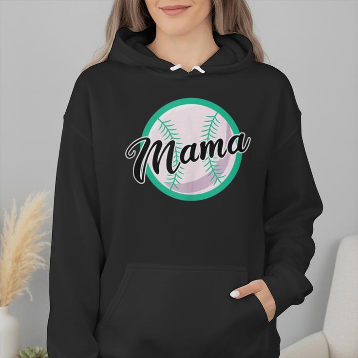 Cute Mama Script Font On Baseball Mom Wmen Hoodie