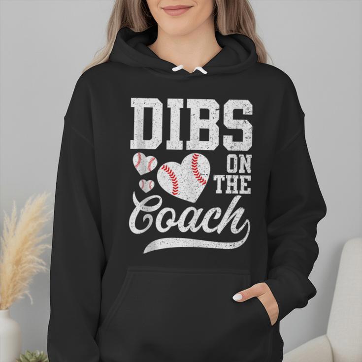 Dibs On The Coach Coach's Wife Quote Baseball Mom Wmen Hoodie Dibs On The Coach Coach's Wife Quote Baseball Mom Wmen Hoodie