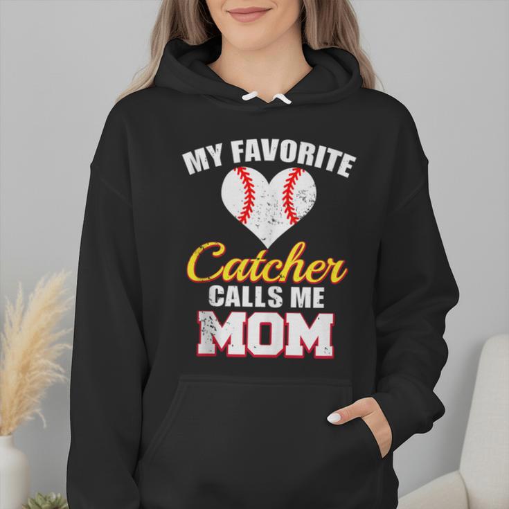 My Favorite Catcher Calls Me Mom Catcher Baseball Mom Heart Wmen Hoodie My Favorite Catcher Calls Me Mom Catcher Baseball Mom Heart Wmen Hoodie