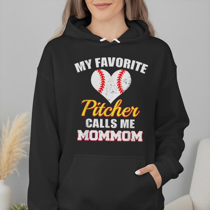 My Favorite Pitcher Calls Me MomMom Pitcher Baseball Mom Mom Wmen Hoodie My Favorite Pitcher Calls Me MomMom Pitcher Baseball Mom Mom Wmen Hoodie