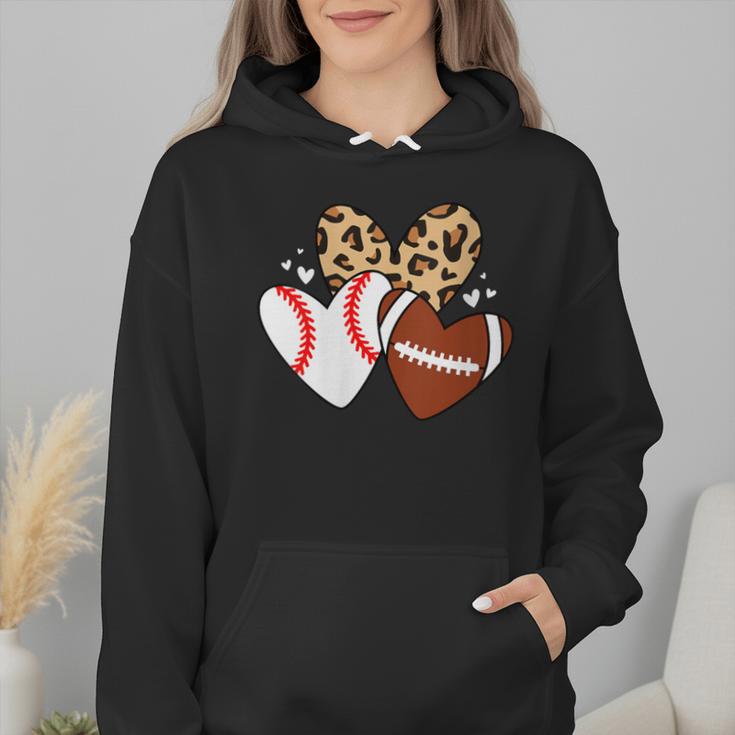Football Baseball Heart Football Baseball Mom Wmen Hoodie Football Baseball Heart Football Baseball Mom Wmen Hoodie