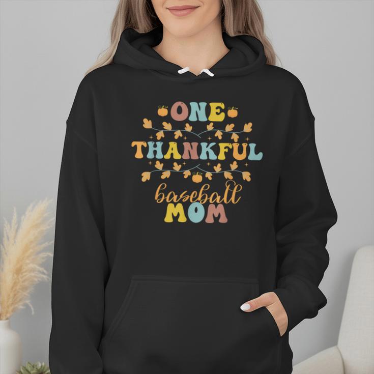 Groovy Retro One Thankful Baseball Mom Thanksgiving Fall Wmen Hoodie Groovy Retro One Thankful Baseball Mom Thanksgiving Fall Wmen Hoodie