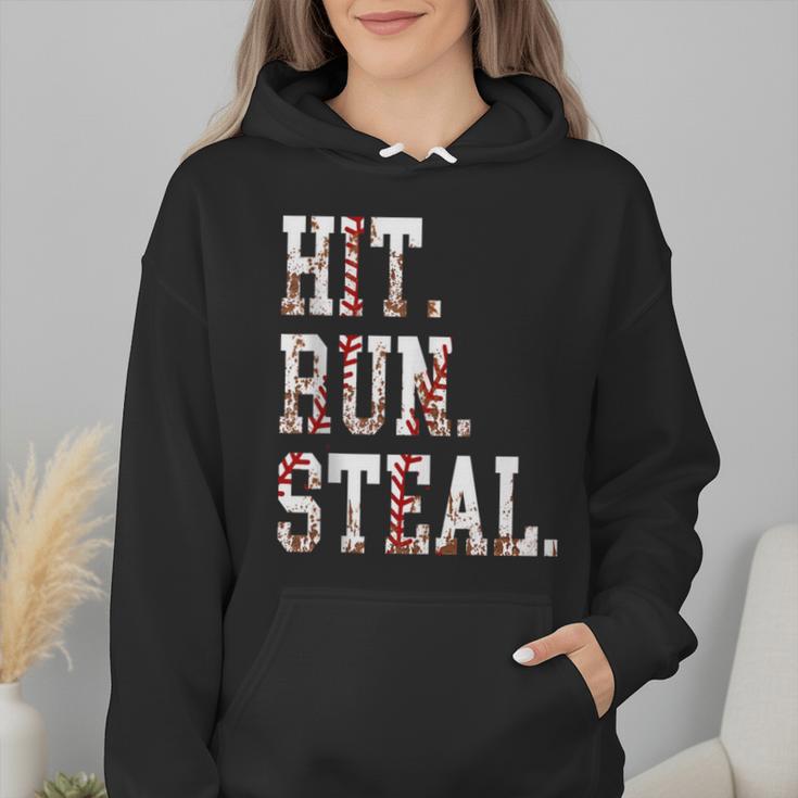 Hit Run Steal Baseball Mom For Women Baseball Wmen Hoodie Hit Run Steal Baseball Mom For Women Baseball Wmen Hoodie