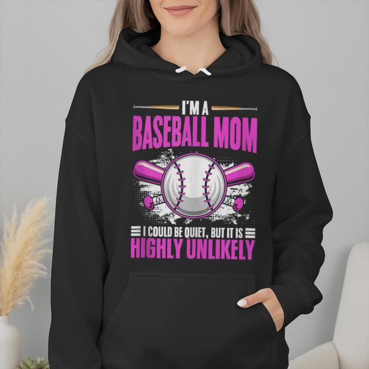 I'm A Baseball Mom Baseball Pitcher Catcher Baseball Player Wmen Hoodie