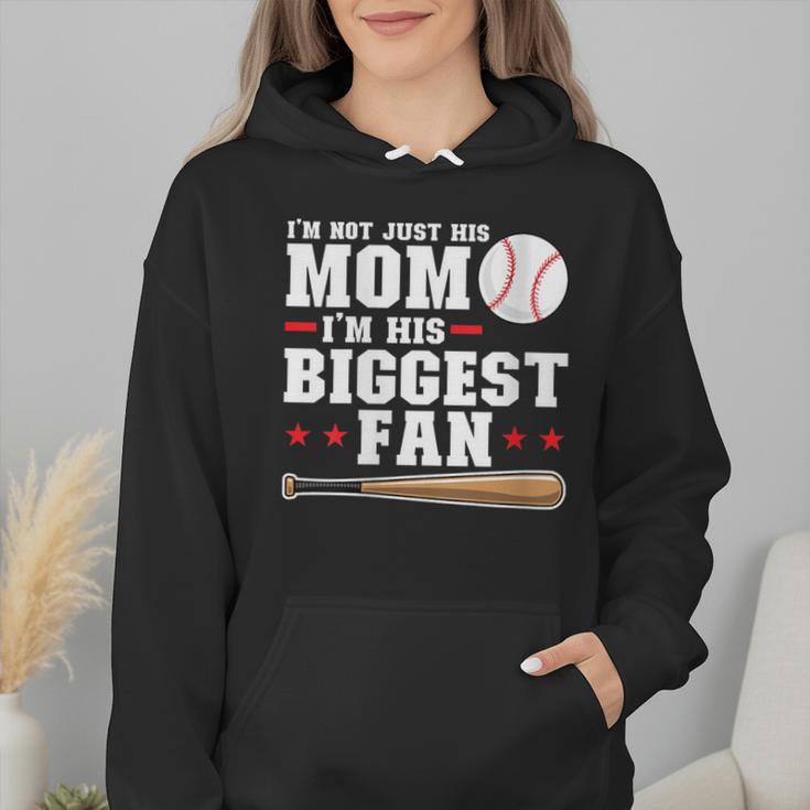 I'm Not Just His Mom I'm His Biggest Fan Baseball Mom Wmen Hoodie