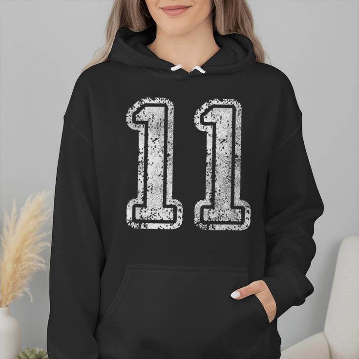 Jersey Number 11 T-Shirt Football Eleven Number Baseball Mom Wmen Hoodie