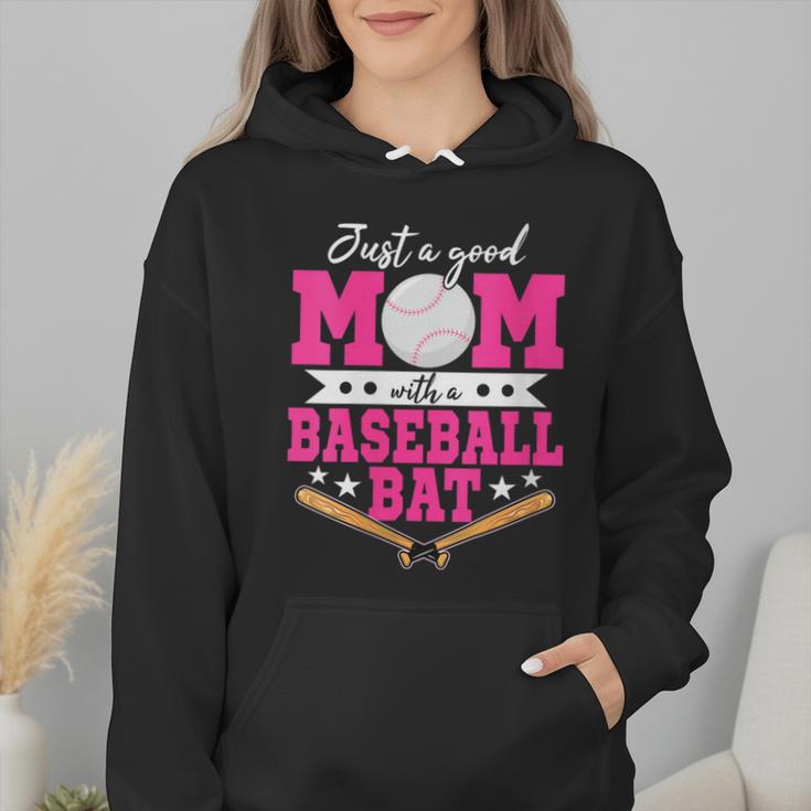 Just A Good Mom With A Baseball Bat Baseball Mom Wmen Hoodie Just A Good Mom With A Baseball Bat Baseball Mom Wmen Hoodie
