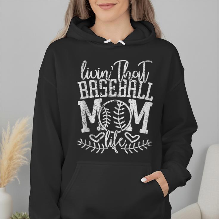 Living That Baseball Mom Life Sporty Humor Wmen Hoodie Living That Baseball Mom Life Sporty Humor Wmen Hoodie