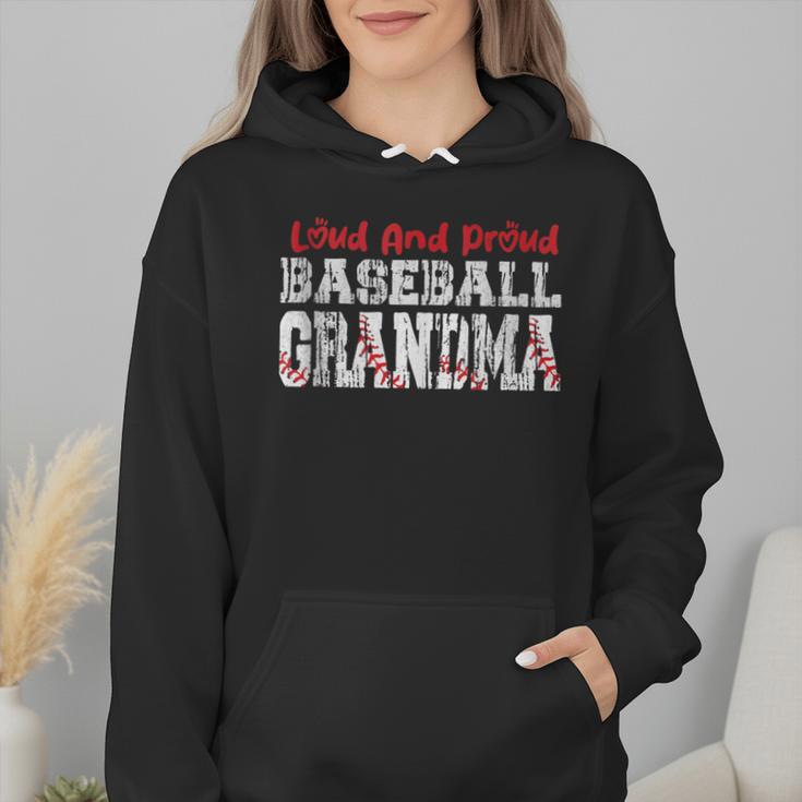 Loud And Proud Baseball Grandma Baseball Mom Heart Wmen Hoodie