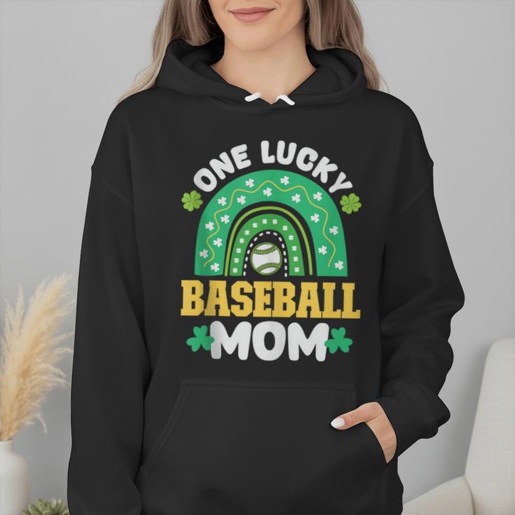 One Lucky Baseball Mom St Patricks Day Rainbow Mother Mama Wmen Hoodie