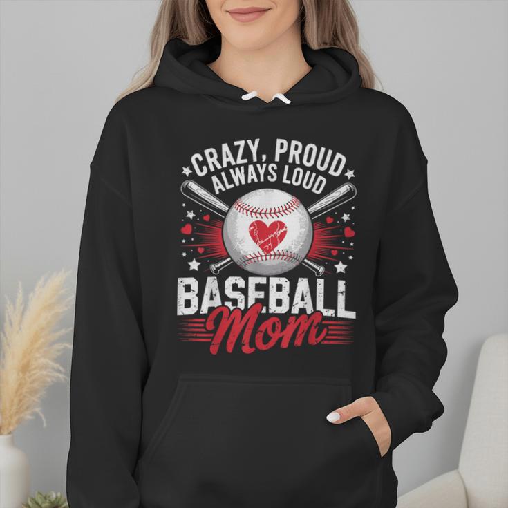Proud Baseball Mom For Women Mom Baseball Mama Wmen Hoodie