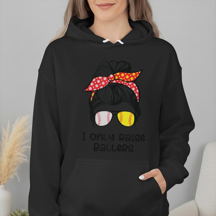 I Only Raise Ballers Softball Baseball Mom Wmen Hoodie I Only Raise Ballers Softball Baseball Mom Wmen Hoodie