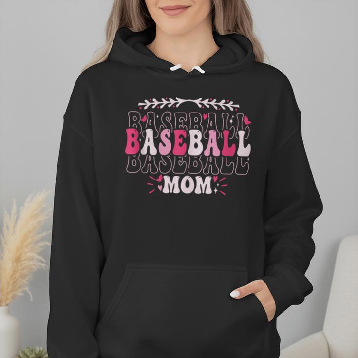 Retro Groovy Baseball Mom Proud Baseball Mom Wmen Hoodie Retro Groovy Baseball Mom Proud Baseball Mom Wmen Hoodie