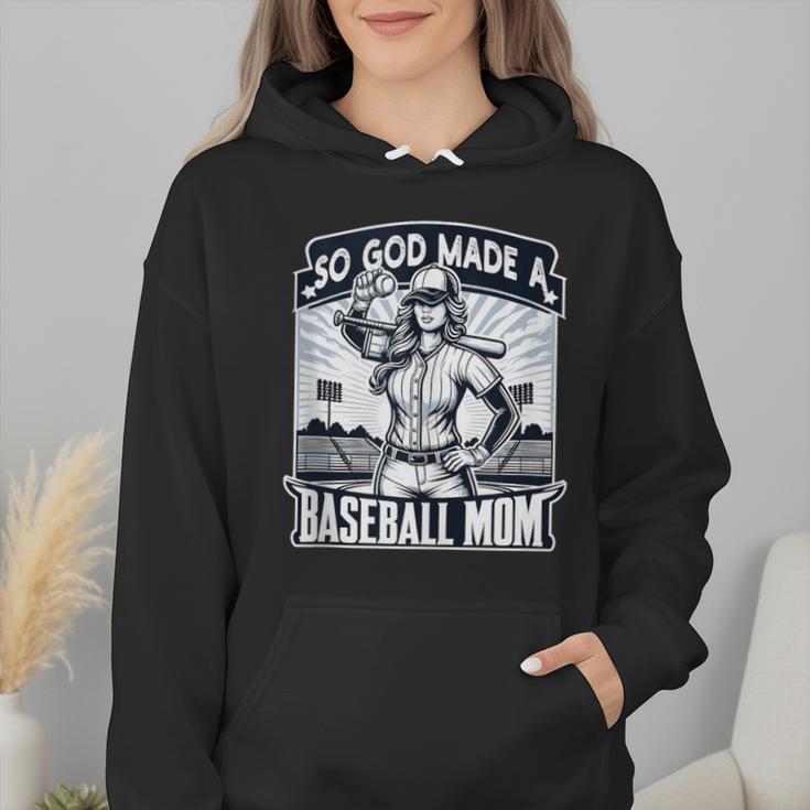 So God Made A Baseball Mom Baseball Player Wmen Hoodie