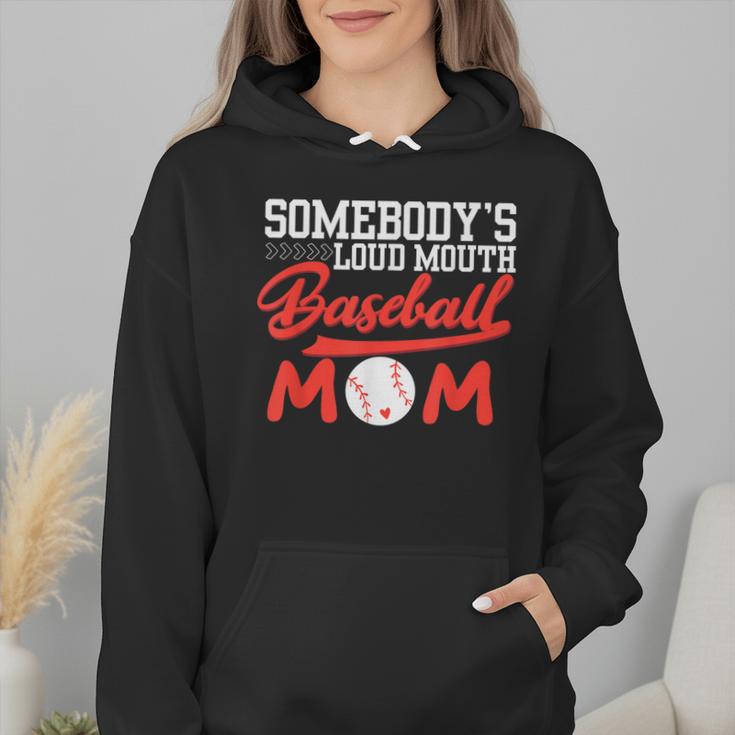 Somebody's Loud Mouth Baseball Mom Mama Wmen Hoodie