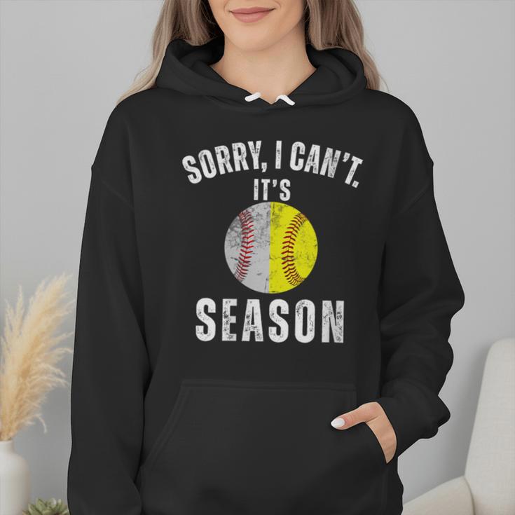 Sorry I Cant It's Season Vintage Softball Baseball Mom Wmen Hoodie Sorry I Cant It's Season Vintage Softball Baseball Mom Wmen Hoodie