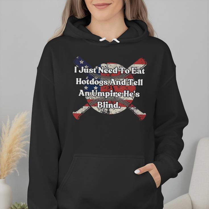 Umpire And Hotdogs 4th July Baseball Moms Wmen Hoodie Umpire And Hotdogs 4th July Baseball Moms Wmen Hoodie
