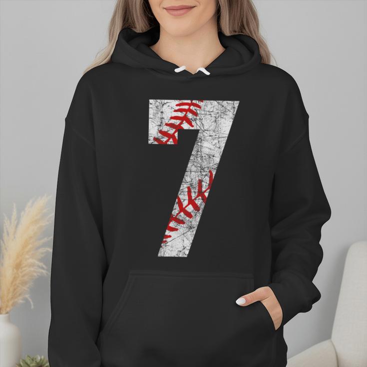 Vintage Baseball Mom 7 Jersey Baseball Favorite Player Wmen Hoodie