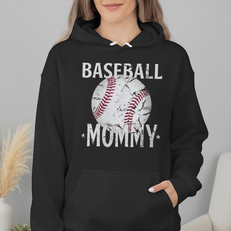 Vintage Baseball Mommy Mother's Day Sports Lover Mom Wmen Hoodie